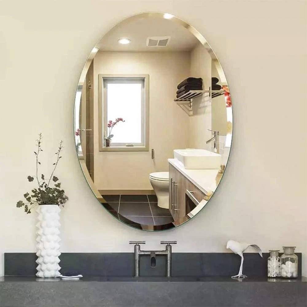 24x48 Frameless Oval Beveled Wall Mirror