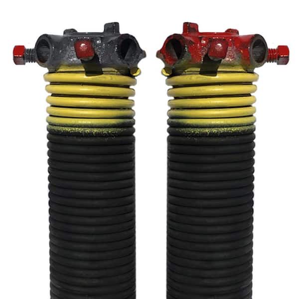 DURA-LIFT 0.207 in. Wire x 1.75 in. D x 25 in. L Torsion Springs in Yellow Left and Right Wound Pair for Sectional Garage Doors