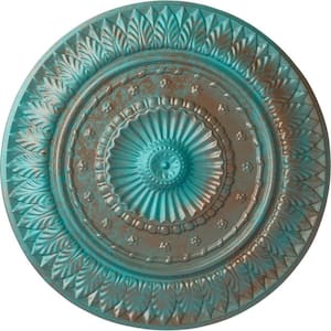 26-5/8 in. x 2-1/4 in. Christopher Urethane Ceiling Medallion, Copper Green Patina