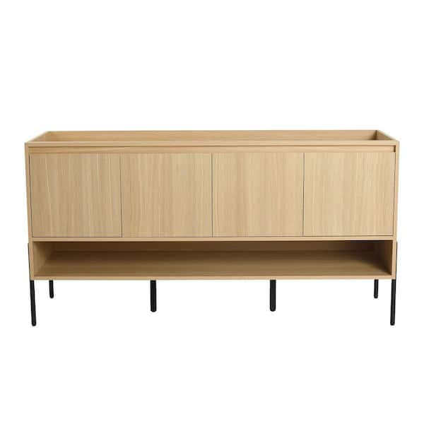 58.69 in. Bath Vanity Cabinet Without Top in Oak Unassembled
