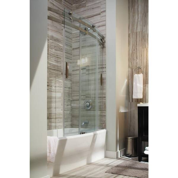 Delta Classic 400 Curve 30 in. x 60 in. x 80 in. Bath and Shower Kit with Right-Hand Drain in White