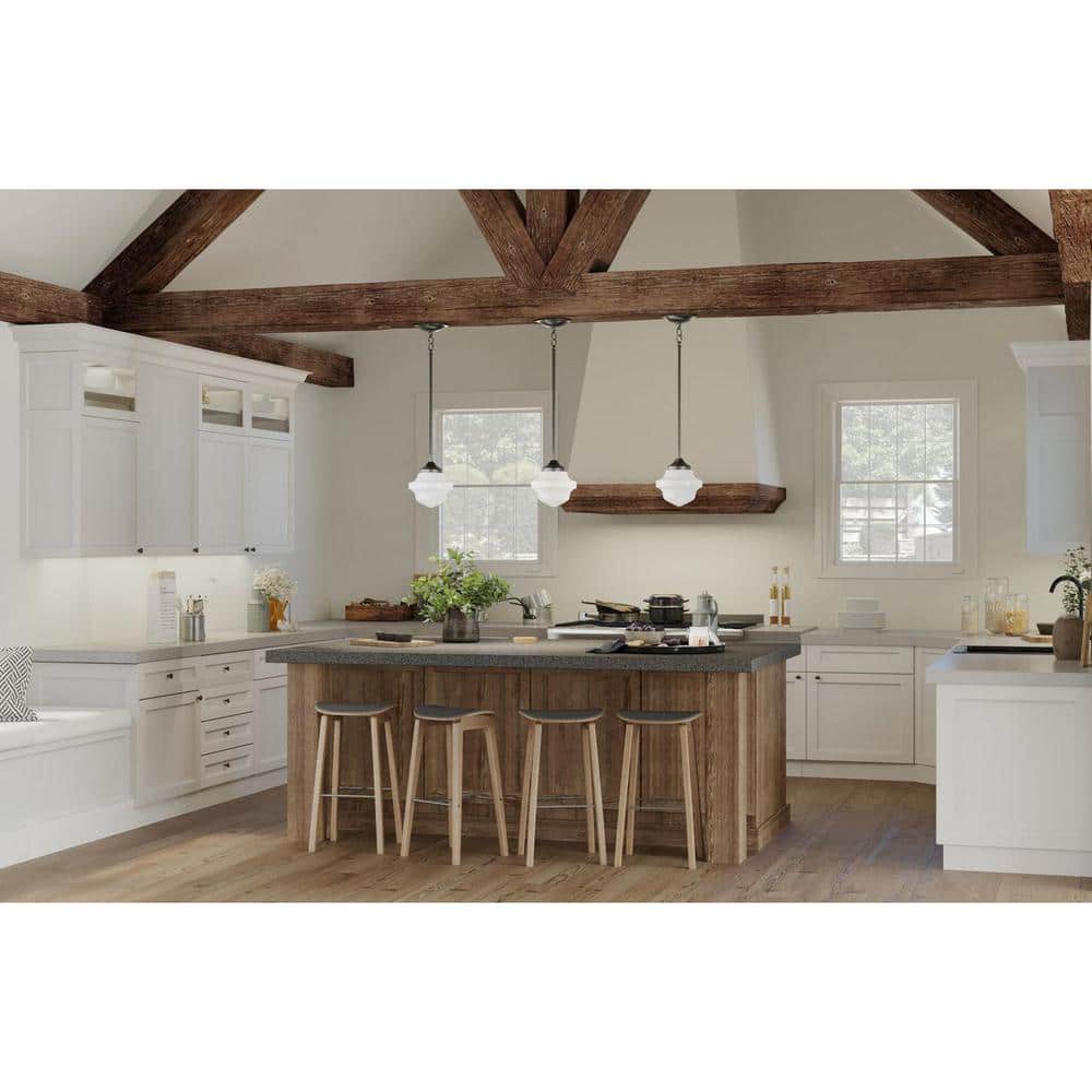 Matte Black and White Glass Farmhouse Mini Pendant Light