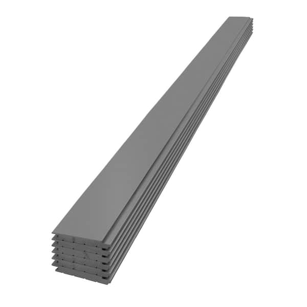 Edge 1 in. x 6 in. x 8 ft. Timeless Granite Gray Smooth Pine Nickel Gap Shiplap Board (6-pack)
