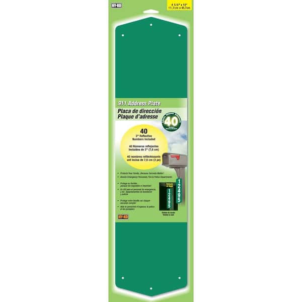 HY-KO 18 in. x 6 in. Aluminum 911 Address Plaque