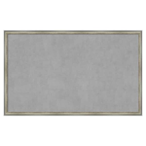 Amanti Art Salon Scoop Silver 42 in. x 26 in Framed Magnetic Board