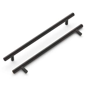 Bar Pulls Collection Pull 8-13/16 in. (224mm) Center to Center Vintage Bronze Finish Modern Steel Bar Pulls (5-Pack)