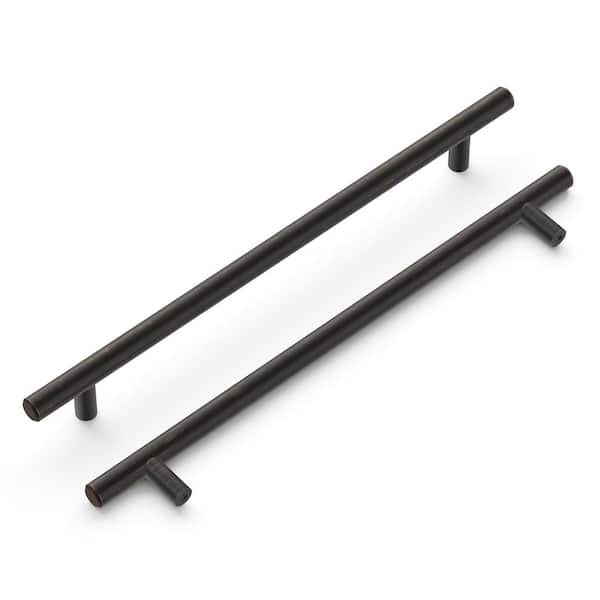 HICKORY HARDWARE Bar Pulls Collection Pull 8-13/16 in. (224mm) Center to Center Vintage Bronze Finish Modern Steel Bar Pulls (5-Pack)