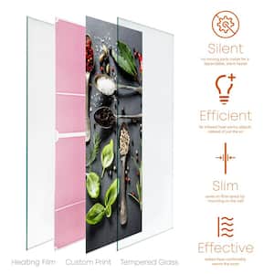 Glass Heater 750-Watt Radiant Wall Hanging Decorative Glass Heat Panel - Condiment