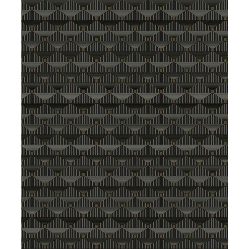 Boutique Collection Black Metallic Geometric Key Non-pasted Paper on Non-wo