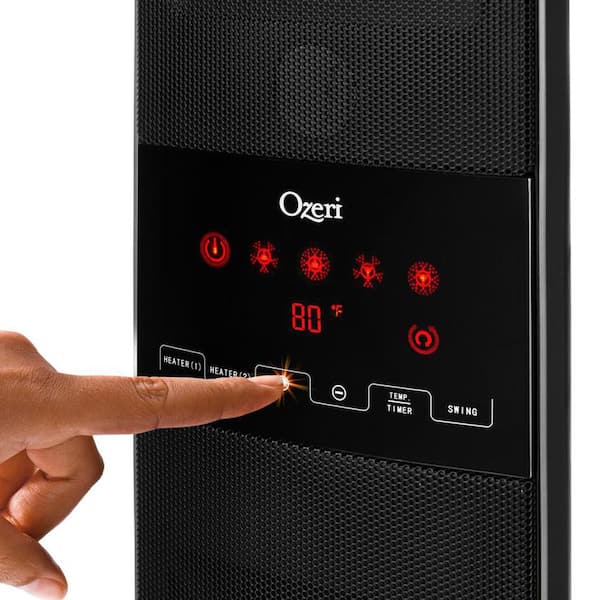 Ozeri OZH1 Dual Zone Oscillating Ceramic Heater with Adjustable Thermostat and Remote Control 