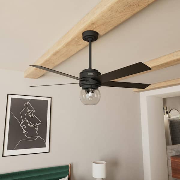 Hunter Xidane 52 in. Matte Black Indoor Ceiling Fan with LED Light Kit and Handheld Remote