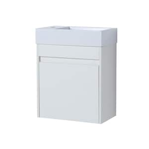 Victoria 18 in. W x 10 in. D x 23 in. H Floating Modern Design Single Sink Bath Vanity with Top and Cabinet in White