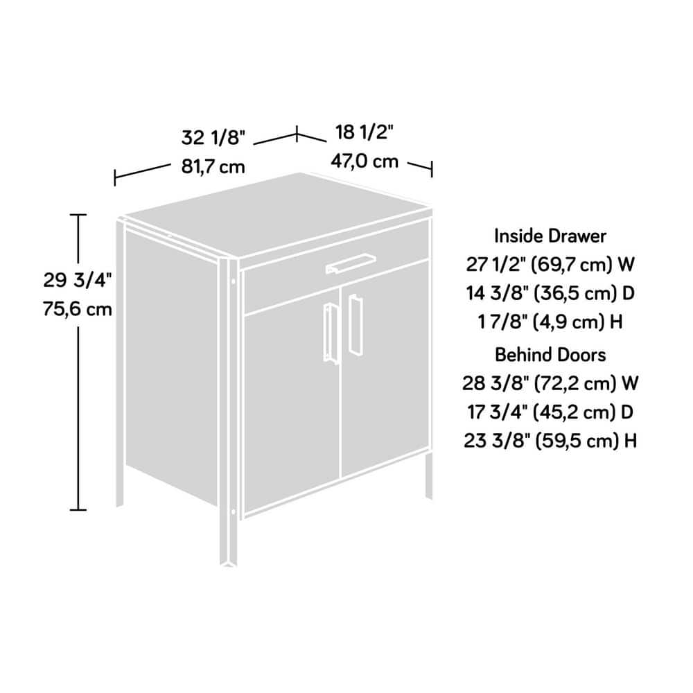 Barrel Oak 2-Door Office Credenza with Adjustable Shelving
