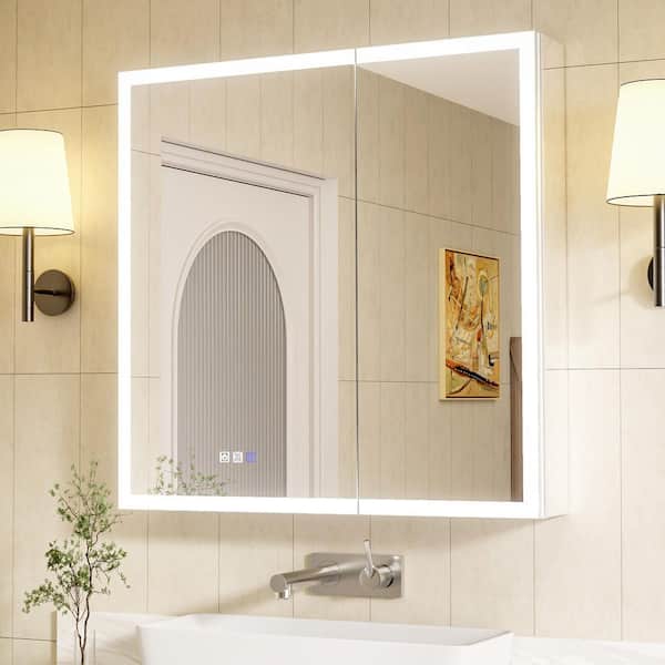 Silwyn 30 in. W x 30 in. H Square Aluminum Medicine Cabinet with Mirror