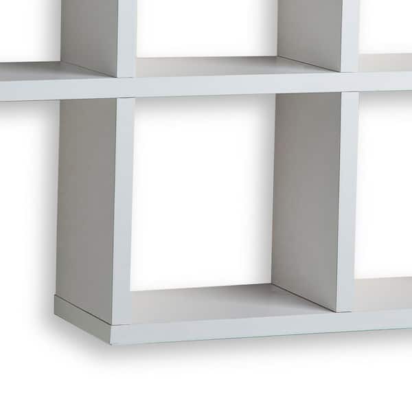 DANYA B 31 in. x 23 in. White Laminated Cubby Shelf XF11056WH