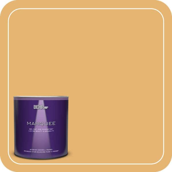 BEHR MARQUEE 1 qt. #PPU6-04 Pyramid Gold Eggshell Enamel Interior Paint & Primer