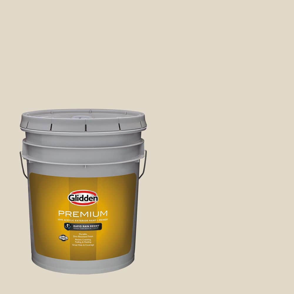 Glidden Premium 5 gal. PPG1024-2 Antique White Satin Exterior
