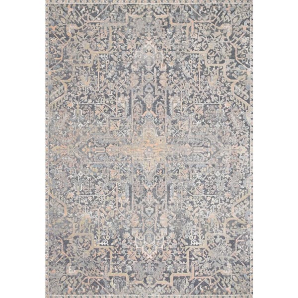 Loloi Lucia Charcoal/Multi 7 ft. 9 in. x 10 ft. 6 in. Transitional Polypropylene/Polyester Pile Area Rug