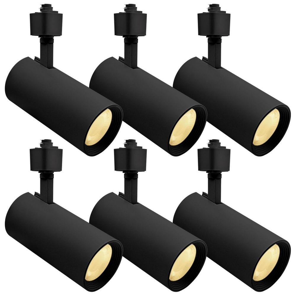 3 In. Black Integrated LED H Track Light Head, 5CCT, CRI90, 20W, 1500LM, Fixed Track, Gimbal Head, Dimmable ETL 6 Pack price history on PriceWatchPro