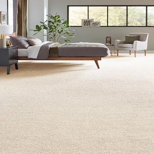 Tailored Trends I Crisp Beige 34 oz. Polyester Textured Installed Carpet