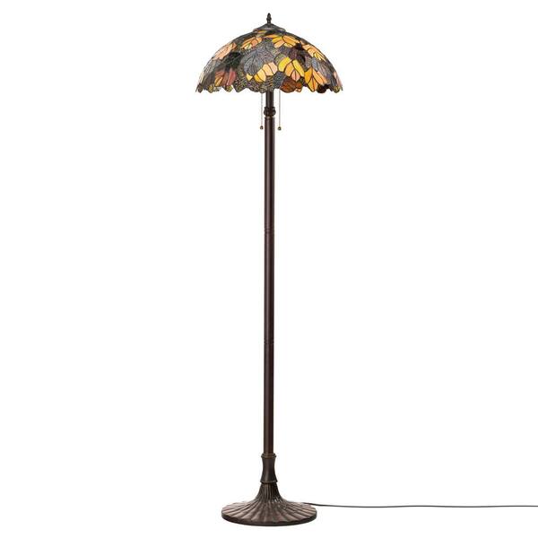 River of Goods 62 in. Bronze 2-Light Tiffany Candlestick