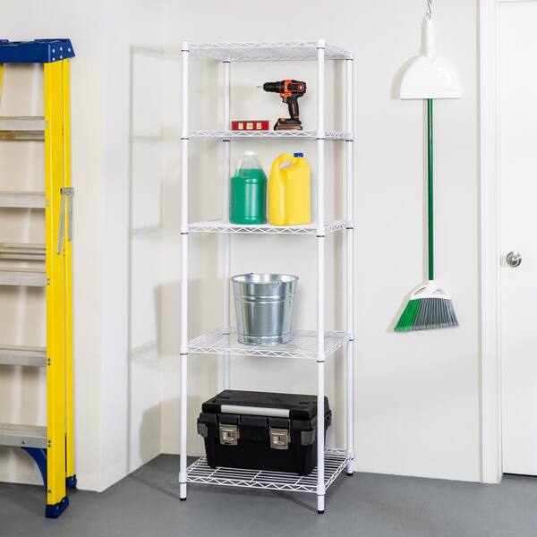 Honey Can Do White 5 Tier Metal Wire, Honey Can Do 5 Tier Shelving Unit