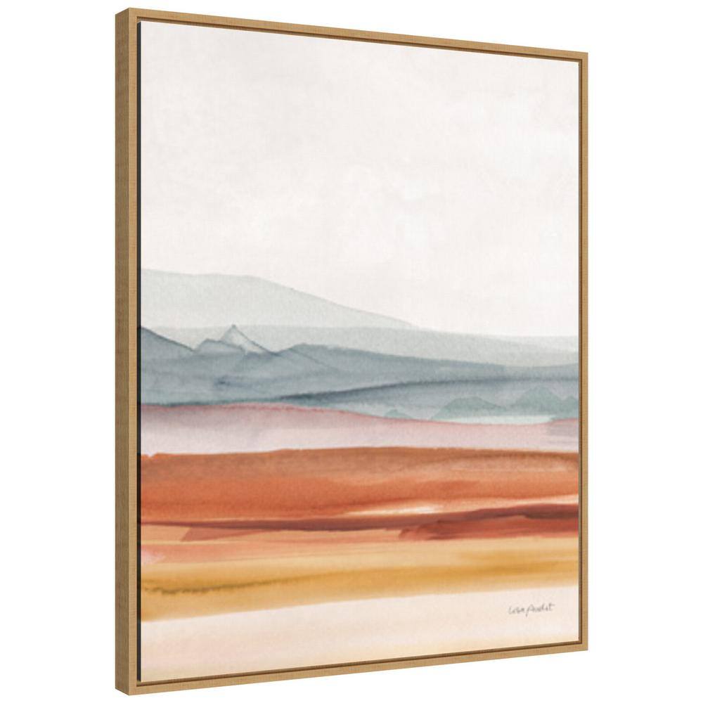 Sierra Hills Abstract Nature Canvas Art with Maple Frame