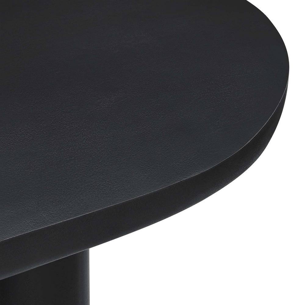 Caspian 72" Black Oval Concrete Dining Table with Double Pedestal Base