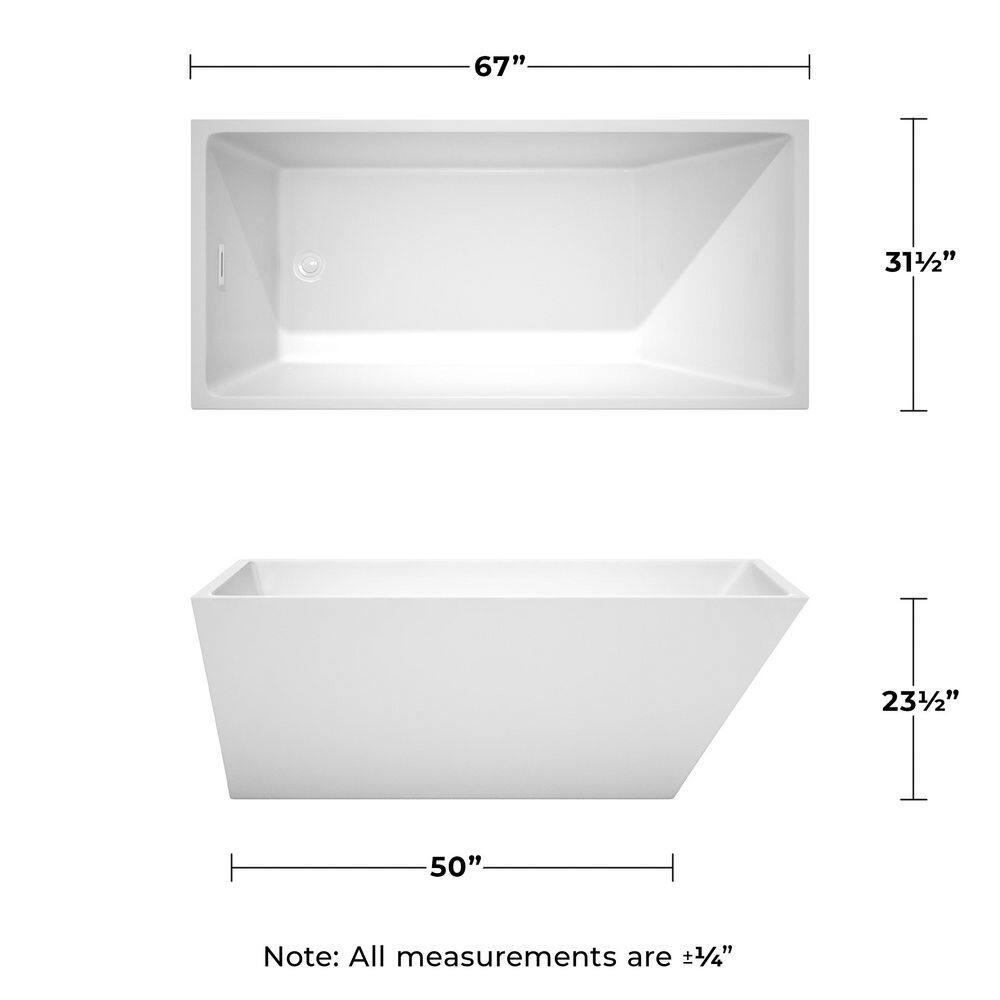 Hannah White Acrylic Freestanding Soaking Bathtub