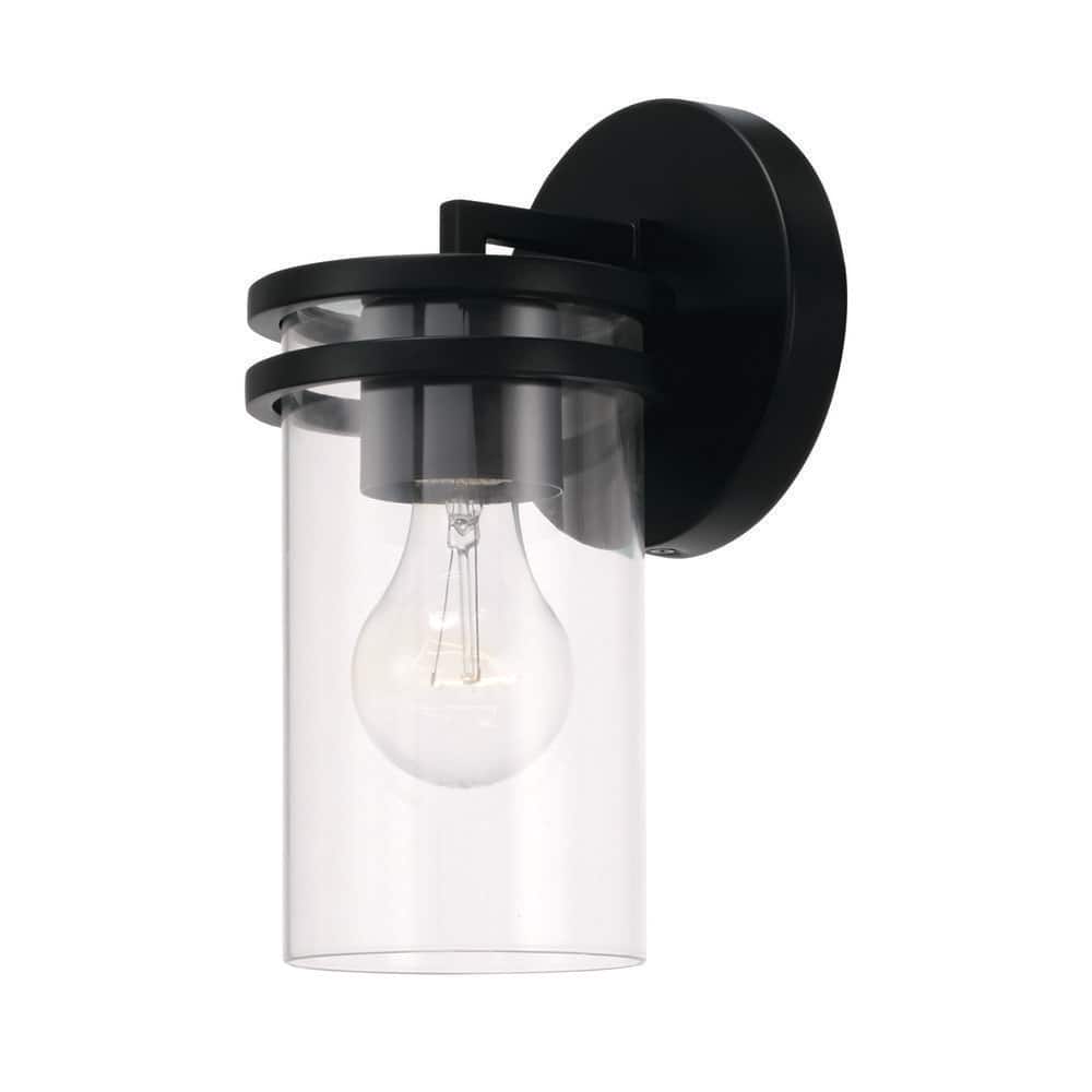 Fuller 5 in. 1-Light Sconce in Matte Black with Clear Glass price history on PriceWatchPro