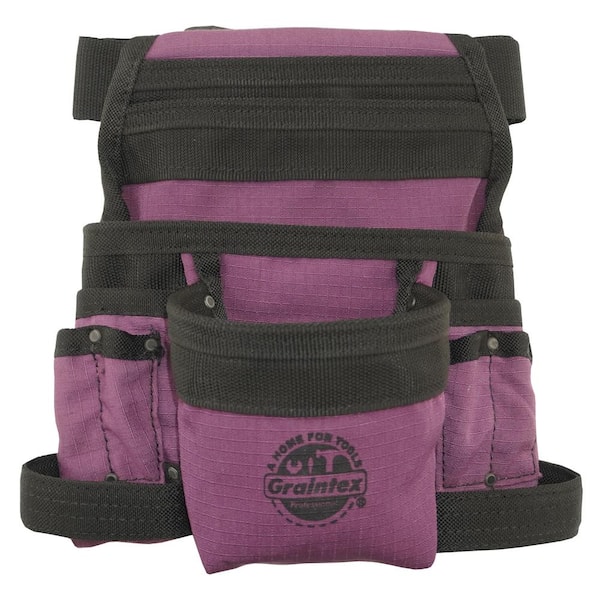 Graintex Purple Canvas 10-Pocket Finisher Tool Pouch with Belt