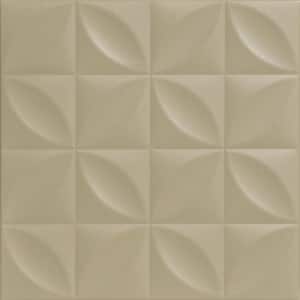 Perceptions Lenox Tan 1.6 ft. x 1.6 ft. Decorative Foam Glue Up Ceiling Tile (21.6 sq. ft./Case)