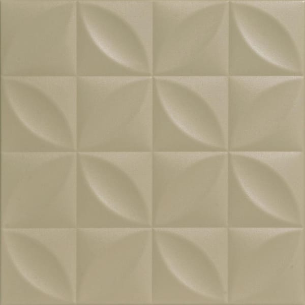 A La Maison Ceilings Perceptions Lenox Tan 1.6 ft. x 1.6 ft. Decorative Foam Glue Up Ceiling Tile (21.6 sq. ft./Case)