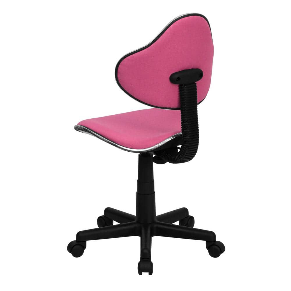 Swivel Pink Polyester Low-Back Task Chair