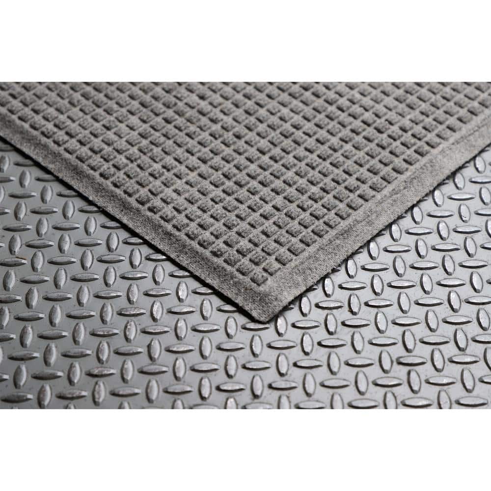 Medium Gray Semi-Circle Rubber Outdoor Door Mat