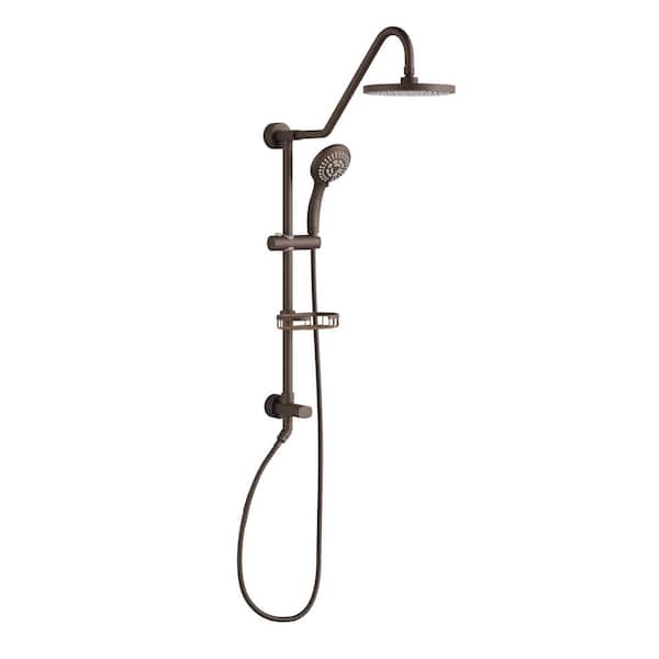 PULSE Showerspas 6-spray 8 in. Dual Shower Head and Handheld Shower Head with Low Flow in Oil-Rubbed Bronze
