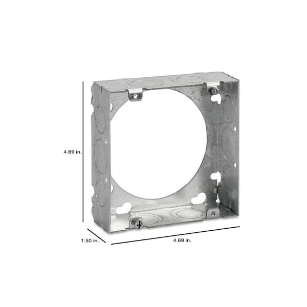 4-11/16 in. 2-Gang New Work Square Metal Electrical Box Extension Ring (73151 1/2 3/4)