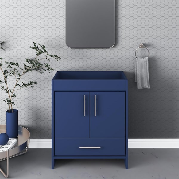 VOLPA USA AMERICAN CRAFTED VANITIES Pacific 29 in. W x 17.75 in. D x 33.88 in. H Bath Vanity Cabinet without Top in Navy
