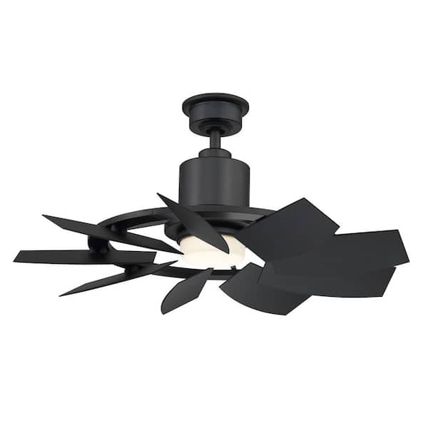 Home Decorators Collection Stonemill 36 in. LED Outdoor Matte Black Ceiling Fan with Light