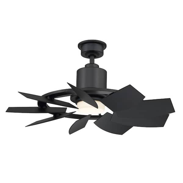 Stonemill 36 in. LED Outdoor Matte Black Ceiling Fan with Light