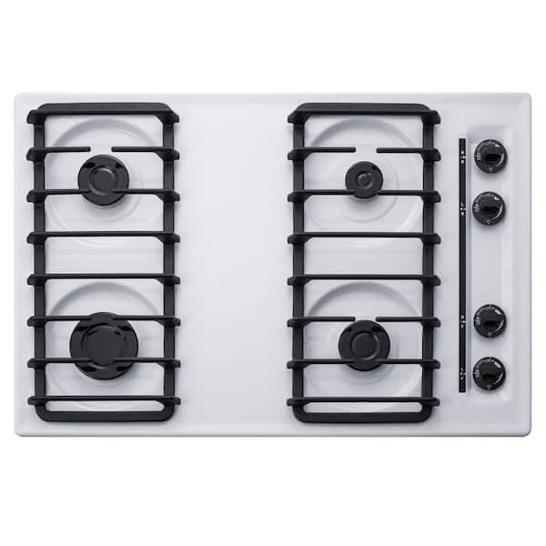 Summit Appliance 30 in. Gas Cooktop in White with 4 Burners