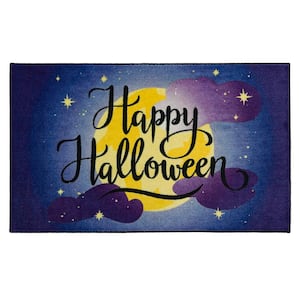Halloween Moon Purple 2 ft. 6 in. x 4 ft. 2 in. Machine Washable Holiday Area Rug