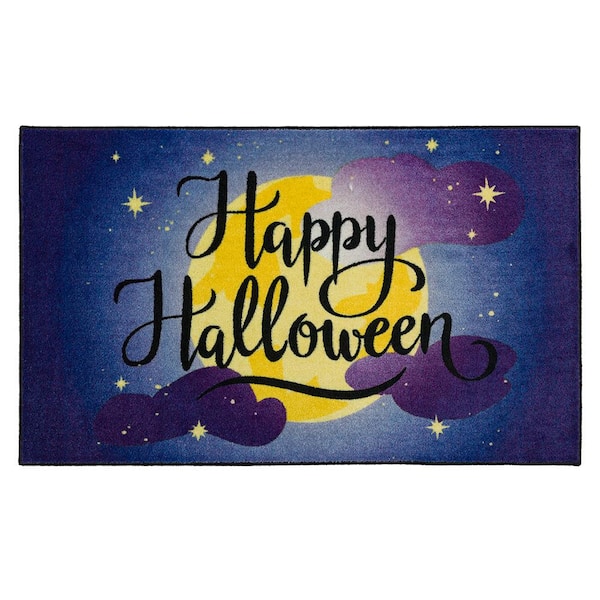 Mohawk Home Halloween Moon Purple 2 ft. 6 in. x 4 ft. 2 in. Machine Washable Holiday Area Rug