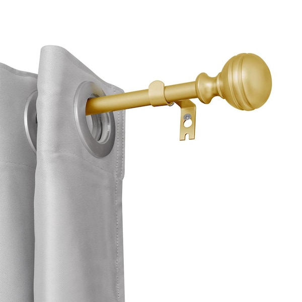 Utopia Alley 5/8 in. Curtain Rod - Curtain Rods For Windows 86 to 120 in., Adjustable Drapery Rods, Gold