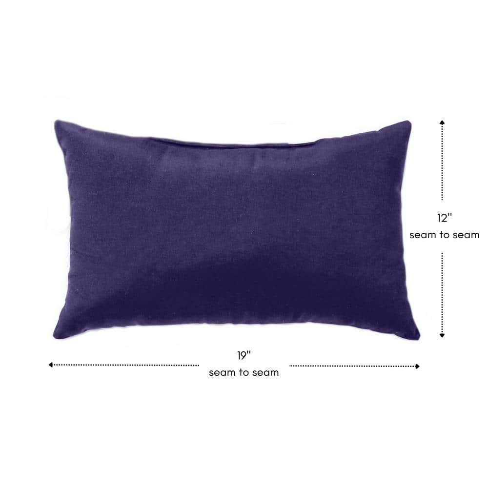 Navy Blue Polyester Rectangular Outdoor Lumbar Pillow Set