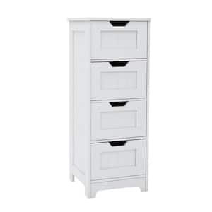 11.81 in. W x 11.81 in. D x 32.28 in. H Bathroom White Linen Cabinet