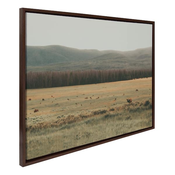 Kate and Laurel Natural Prairie Landscape" by Alicia Abla, 1-Piece Framed Canvas Landscape Nature Art Print, 28 in. x 38 in.
