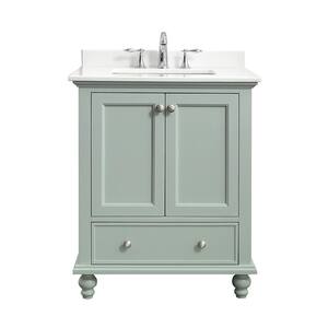 Orillia 30 in. W x 22 in. D Vanity in Misty Latte with Engineered Stone Vanity Top in White with White Sink