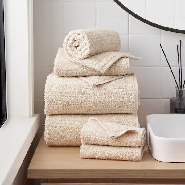 Luxurious Plush 6-Piece Birch Beige 100% Cotton Bath Towel Set