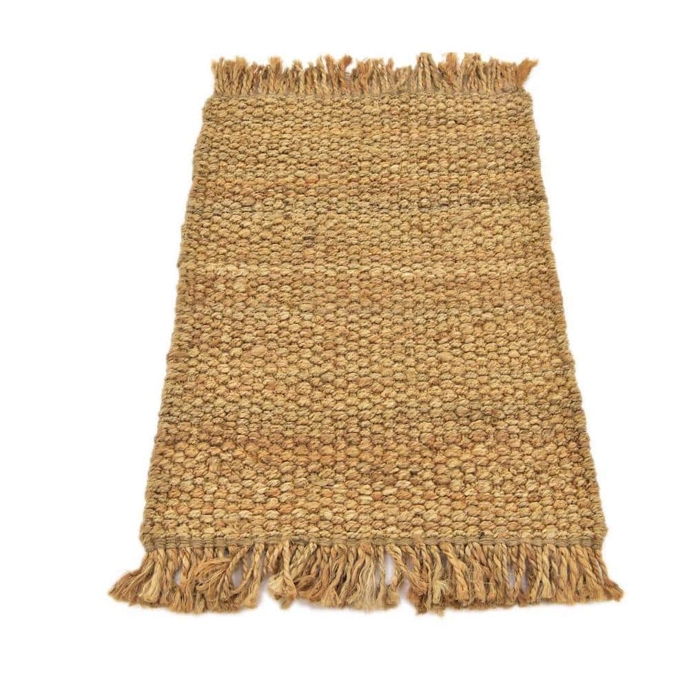 Handmade Chunky Jute Rectangular Natural Area Rug